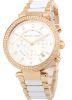 Michael Kors Parker Chronograph Rose Goldtone/White Acetate Ladies Watch MK5774