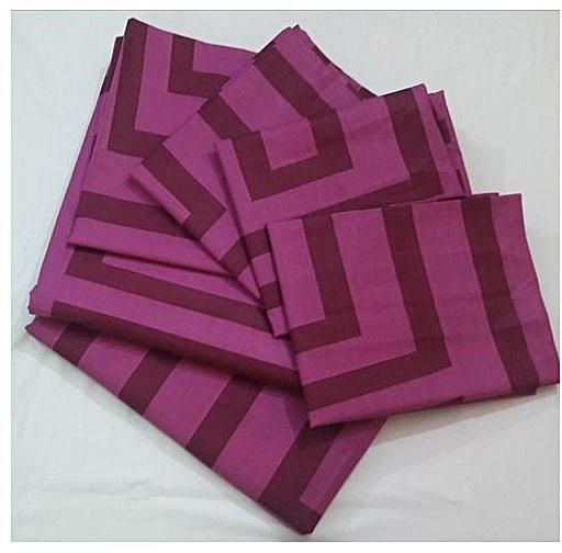6Pc Flat Bedsheet Set - Multicoloured Maroon and Purple