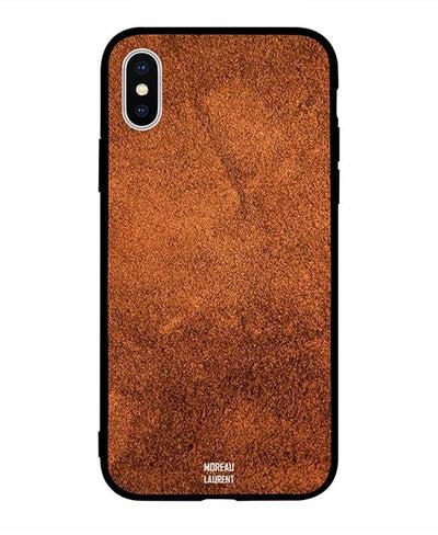 Skin Case Cover -for Apple iPhone X Soil Brown Leather Pattern Soil Brown Leather Pattern