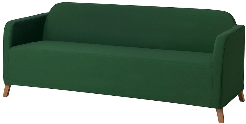 LINANÄS Sofa protector for 3-seat sofa - Vissle dark green