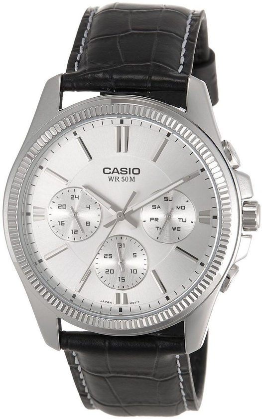 Casio for Men Chronograph MTP-1375L-7AVDF Leather Watch
