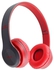 P47 Black/Red Bluetooth Headphone Music Headset With FM Radio