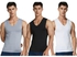 RIOXS Men's 3-Pack Basic Workout Tank Top Set Athletic Muscle Tops Bodybuilding Quick Dry Sleeveless T-Shirt (White+Black+Grey, L)