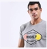 Casual Printed Round Neck T_Shirt Grey