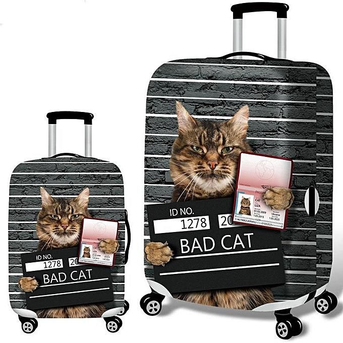 Honana 3D Spoof Cat Elastic Luggage Cover Trolley Case Cover Durable Suitcase Protector for 18-32 Inch Case Warm Travel Accessories # XL