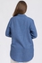 Esla High Low Full Buttoned Shirt - Steel Blue.