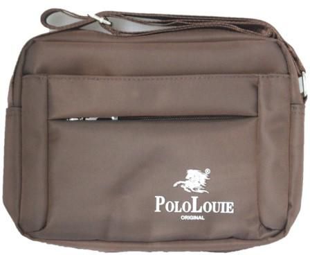 Polo Louie Waterproof Nylon Sling Bag (Black - Brown)