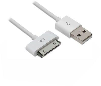 كابل شحن ومزامنة بيانات بمنفذ USB لأجهزة آيفون 4/4s/آي باد 2/3 أبيض
