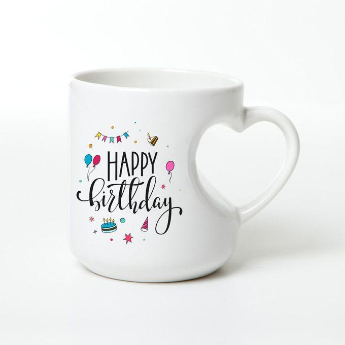 005-Happy Birthday Mug Heart Handle Mug
