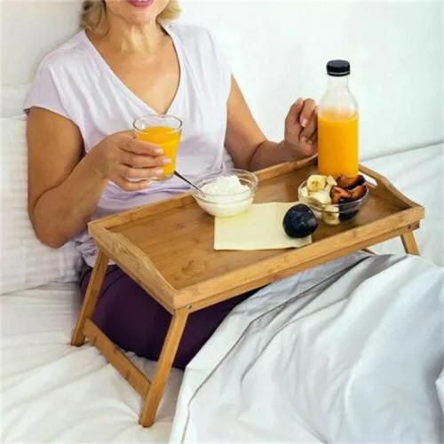 Breakfast In Bed Foldable Bamboo Tray