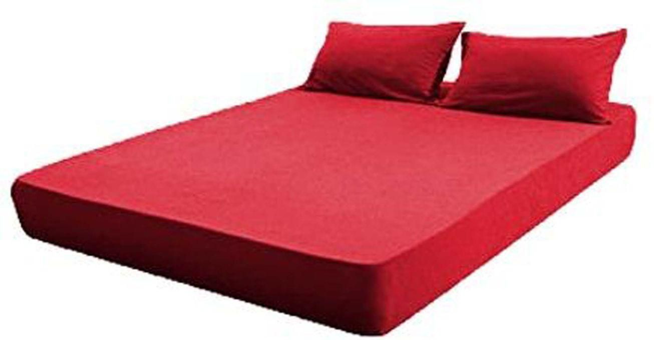 Fitted Bed Sheet Cotton - Red - 180×200 Cm