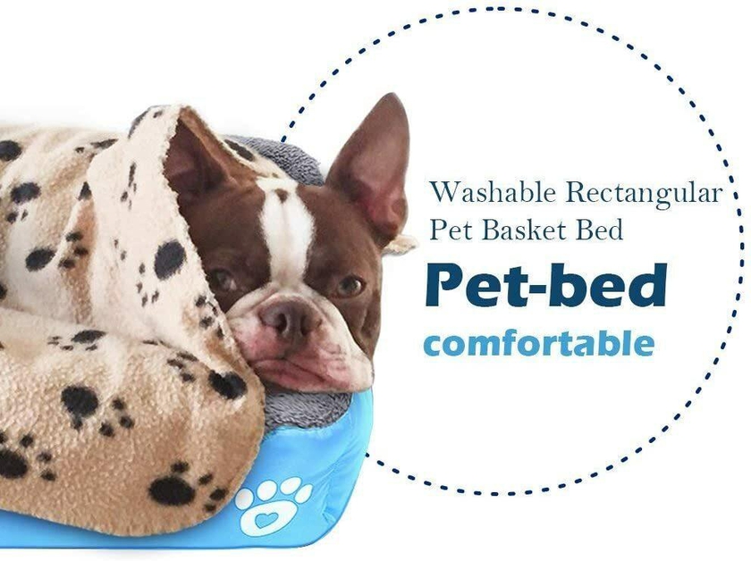 Generic Large Dog Bed Mattress Washable Pads Room Waterproof Bottom (Large, Blue)