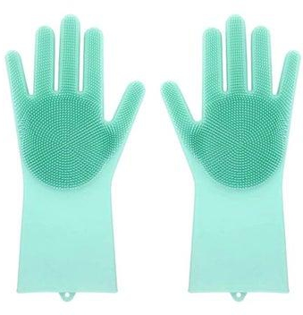 Silicone Dishes Cleaning Gloves Blue