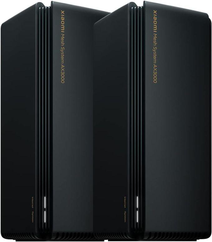 XIAOMI Xiaomi Mesh System AX3000 Wi-Fi 6 Router (2-Pack),Black
