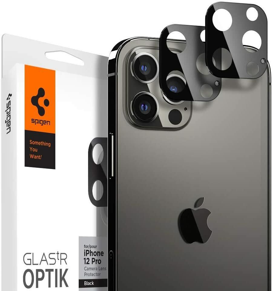 Spigen GLAStR Optik Camera Lens Screen Protector [2 Pack] designed for iPhone 12 PRO - Black