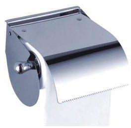 Stainless-Steel Toilet Paper Tissue Roll Holder With Shield - Silver
