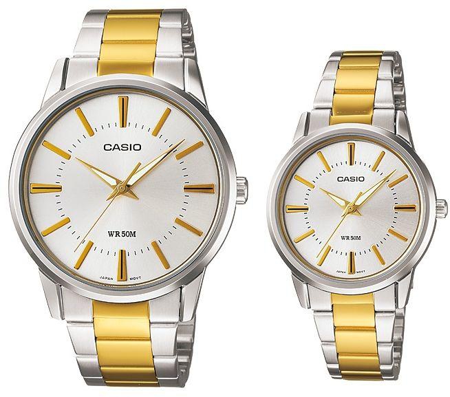 Elegant His and Her pair Casio watch MTP/LTP-1303SG-7AV
