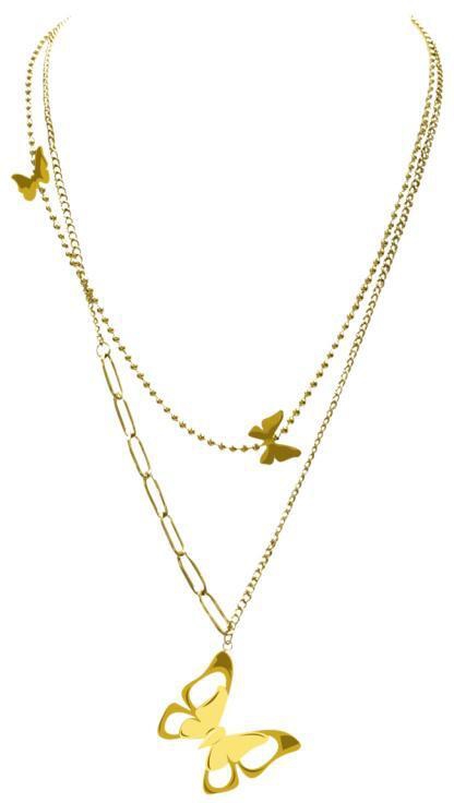 Aiwanto Necklace Gold Neck Chain Butterfly Pattern Elegant Necklace Best Gift Womens Girls Necklace