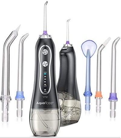 Water Flosser 5 modes 300ml USB Recharging Portable Oral Irrigator for Teeth, Braces, Rechargeable & IPX7 Waterproof with Travel Bag, 2500 mAH battery