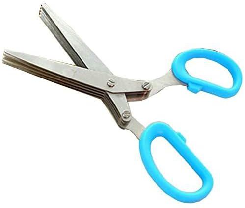 Home Stainless Steel 5 Blade Kitchen Scissors-BLUE-JJYP13-2_ with two years guarantee of satisfaction and quality