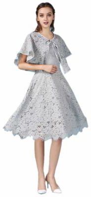 Jollychic Grey Lace Casual Dress For Women