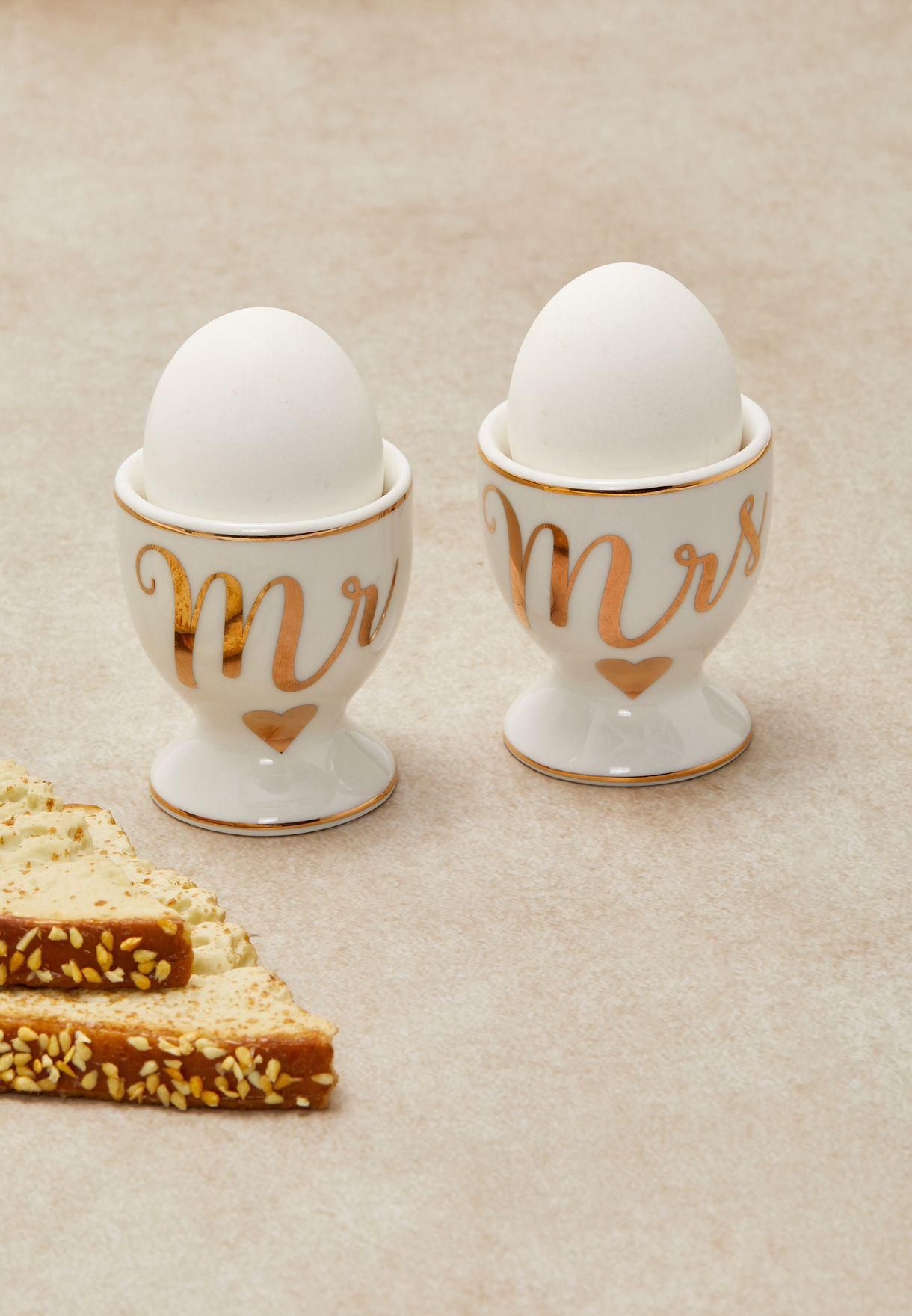 Set Of 2 Mr & Mrs Egg Cups