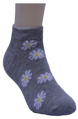 White Flower girls 1230 Above Ankle socks, Grey, 6 Years