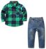 Dealwelove Boy Shirt + Jeans Denim Pants Child Gentleman 2 Piece Set Suit - 4 Sizes