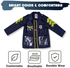 Kidwala police man costume dress up set, blue jacket &amp; blue hat police man officer outfit with realistic tool accessories walkie talkie,Cuffs &amp; gun worker tools educational costume for boys &amp; girls