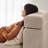JÄTTEBO 4-seat mod sofa w chaise longue, Right with headrest/Samsala grey-beige - IKEA