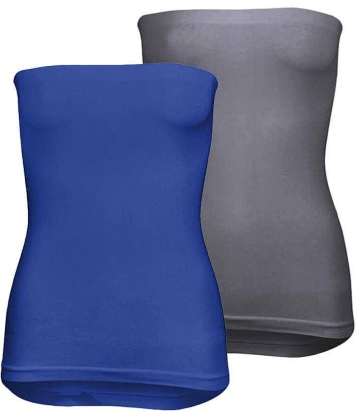 Silvy Set Of 2 Tube Tops For Women - Blue / Gray, Large