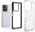 Case For Vivo Y22 4G / Vivo Y22s 4G , - Heavy Duty Brushed Protective Case - Black Edges Transparent Beehive Back