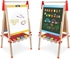 Coolbaby Kids Wooden Art Easel Double-Sided Whiteboard And Chalkboard Adjustable Standing Easel Painting Drawing Board With Paper Roll Holder Magnetic Letters And Numbers Accessories