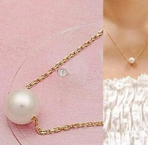 JC 2023 European and American fashion Women necklace temperament versatile pearl simple metal accessories Jewellery sweater chain necklace