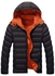 Winter Puffer Zipped Jacket With Removable Hood - Black
