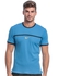 Nike NK801704-434 Short Sleeve Tennis T-Shirt for Men, Light Blue/Orange