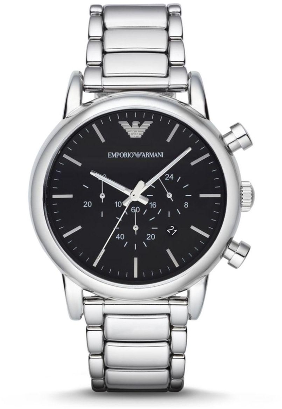Emporio Armani Classic Men's Black Dial Stainless Steel Band Watch - AR1894