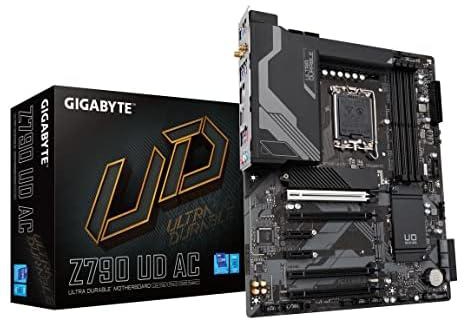 GIGABYTE Z790 UD AC (LGA 1700/ Intel Z790/ ATX/ DDR5/ Triple M.2/ PCIe 5.0/ USB 3.2 Gen2X2 Type-C/Intel Wi-Fi/ 2.5GbE LAN/PCIe EZ-Latch/Multi-Key/Motherboard)