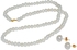 Vera Perla Women's Gold 10K White Pearl Jewelry Set - 2 Pieces