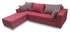 Striped 5-Seater Fabric Sofa (L-Shaped) - Red (Delivery To Lagos Only)