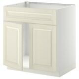 METOD خزانة قاعدة لحوض مع بابين/واجهة, أبيض/Bodbyn أبيض-عاجي, ‎80x60 سم‏ - IKEA