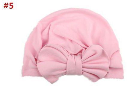 Pink Children Bowknot Cap Baby Hat Newborn Beanie Turban