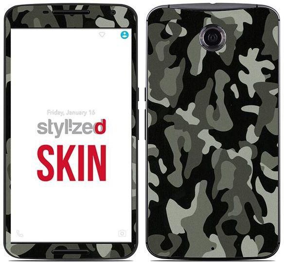 Stylizedd Premium Vinyl Skin Decal Body Wrap For Motorola Google Nexus 6 - Camo Mini Urban Night