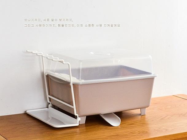Gdeal Kitchen Drain Dish Rack Box Table-ware Storage Box With Lid Dish Rack