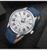 ساعة يد بعقارب مقاومة للماء بسوار من الجلد الصناعي مع شاشة عرض التاريخ طراز NF9126M للرجال