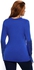 Blue Mixed High Neck Bodysuit For Women