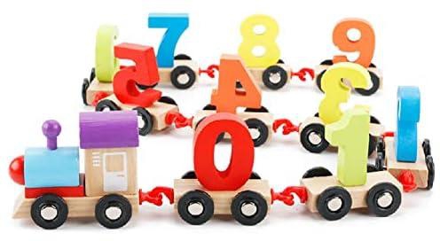 The numbers train wooden montessori toy