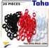 Taha Offer Small Elastic Hair Ties Color Black-white-Red 20 Pieces