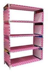 Generic 5 Tiers Portable Shoe Rack - Pink Doted