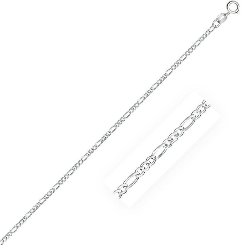 14k White Gold Solid Figaro Chain 1.9mm-rx36699-24